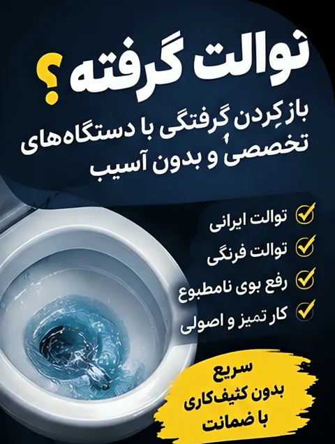 رفع گرفتگی توالت فرنگی و ایرانی — الو لوله نادر